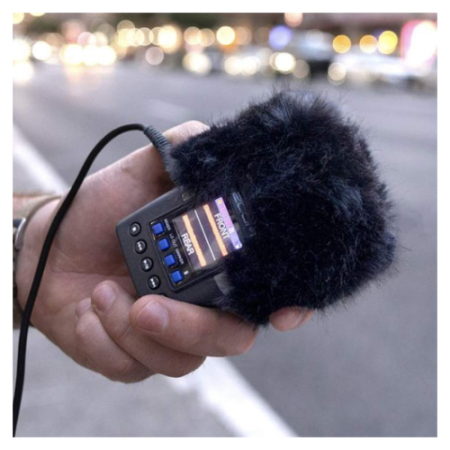 Zoom WSH-2e - futrzana osłona przeciwwietrzna do Zoom H2e - przykład użycia